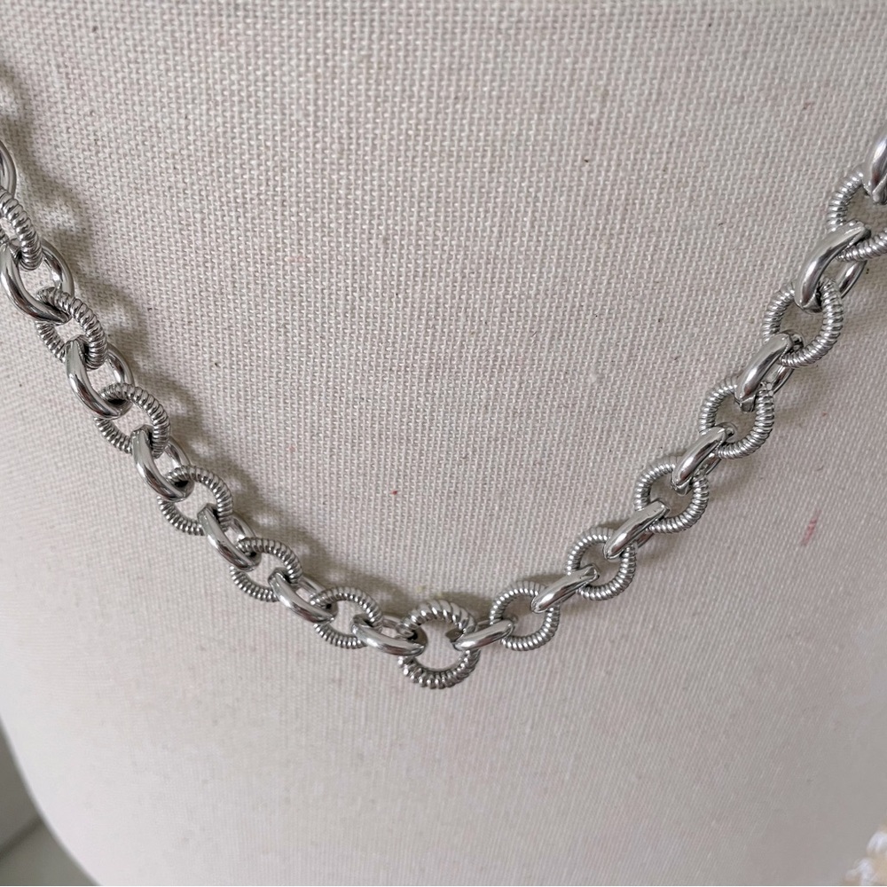Judith Ripka sterling silver braided and solid links